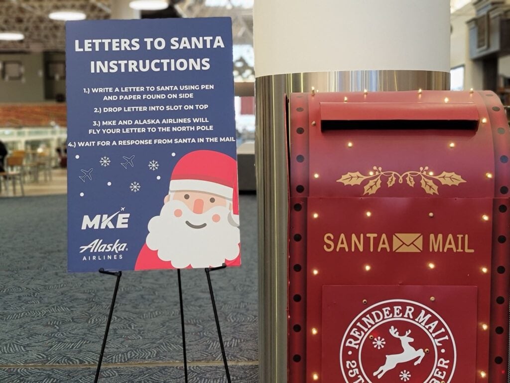 Letters to Santa mailbox Milwaukee Mitchell International Airport Wisconsin